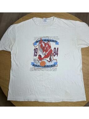 Vintage Arkansas Razorbacks 1994 National Champions T-Shirt NCAA Basketball XL